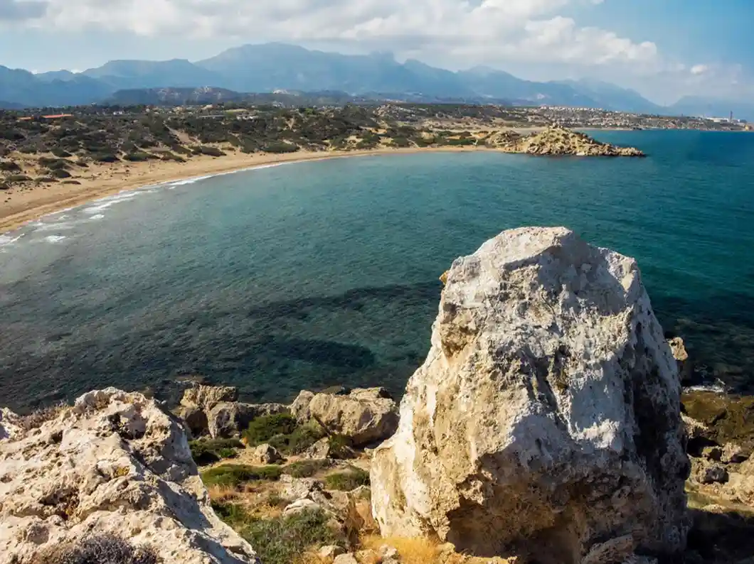 Image of Alagadi Beach, or Turtle Beach located in the Kyrenia region of North Cyprus.